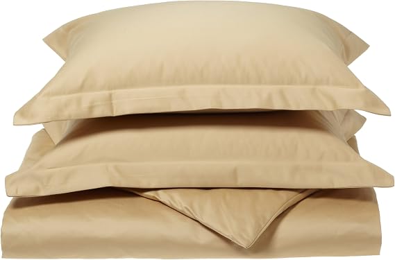 Elite Home Luxury Manor Collection 800-Thread Count Solid Cotton Full/Queen Duvet Set, Gold
