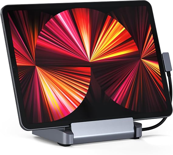 Satechi 6-in-1 USB-C Stand Hub for iPad Pro, Foldable Design, Space Gray