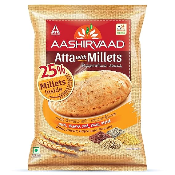 Whole Wheat Atta Flour with Millet, 10 Pound