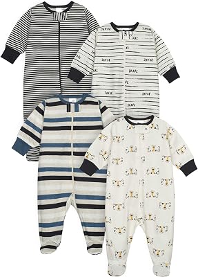 Onesies Brand baby-boys 4-pack Sleep N Play Footies