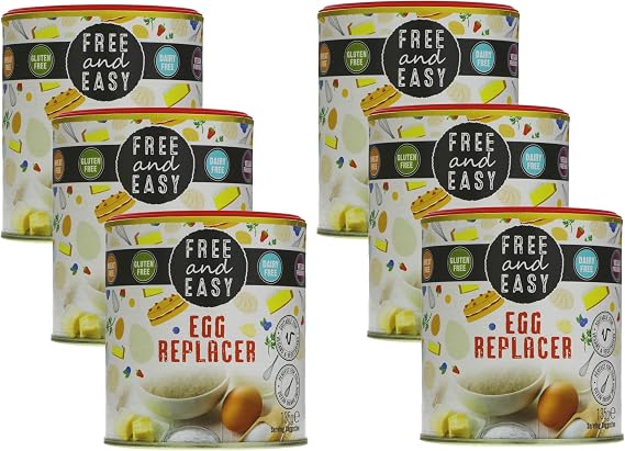 Free&Easy | Egg Replacer - 135g | Gluten-Free & Vegan | Plant-Based Egg Substitute for Baking, Cakes, Pancakes, Meringues | Low Fat, No Added Sugar | from SuperfoodUK (Pack of 6)