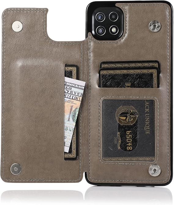 Ankoe for Samsung Galaxy A22 5G Case with Card Holder, Embossed Mandala Floral Flip Wallet Leather Stand with Magnetic Closure Durable Shockproof Protective Case for Samsung Galaxy A22 5G