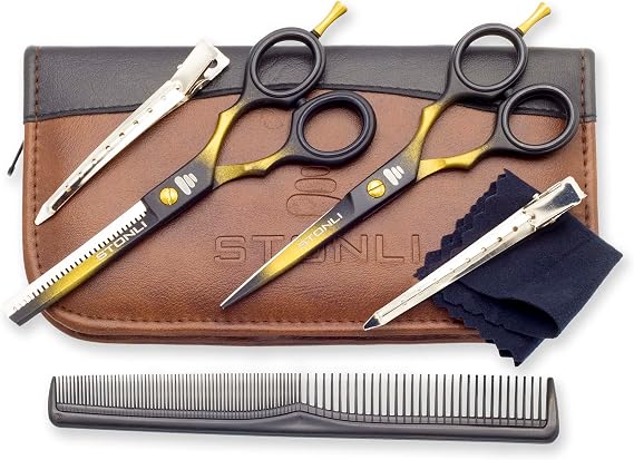 Hairdressing Scissors for Hair Cutting - Stainless Steel 6 inch Hair Scissors with Sharp Edge Barber Scissors - Hair Cutting Scissor with Pouch for Salon, Home, Men, Women