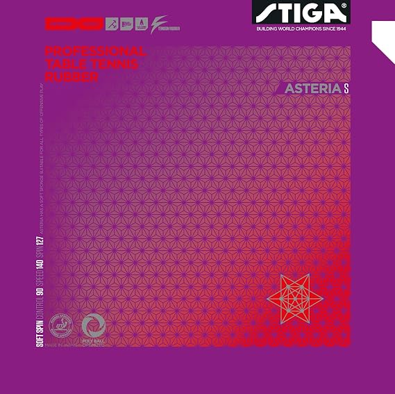 STIGA Table Tennis Rubber, Tension Type, Soft Rubber Backing, Asteria S