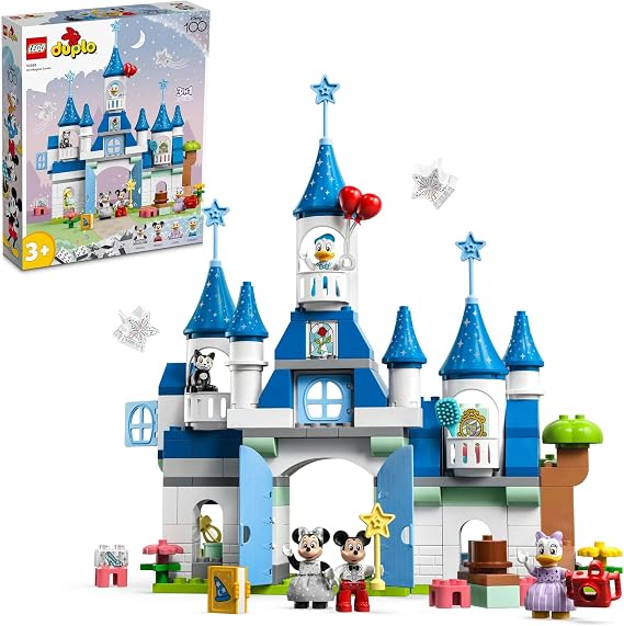 LEGO Duplo 3-in-1 Magic Castle Toy Blocks, Educational Building Set, Birthday Present, Christmas Gift, Boys and Girls, Ages 1.5, 2, 6, Pretend Play, Disney Merchandise, 10998
