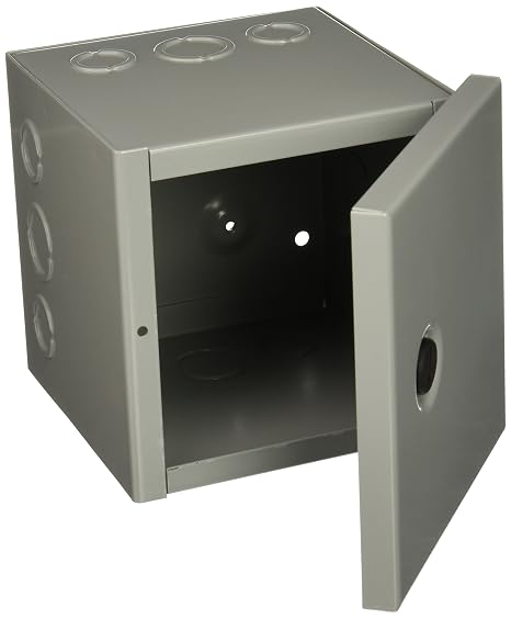 Hoffman AHE6X6X6 Pull Box, Hinged Cover, Steel, 6" x 6" x 6", Gray