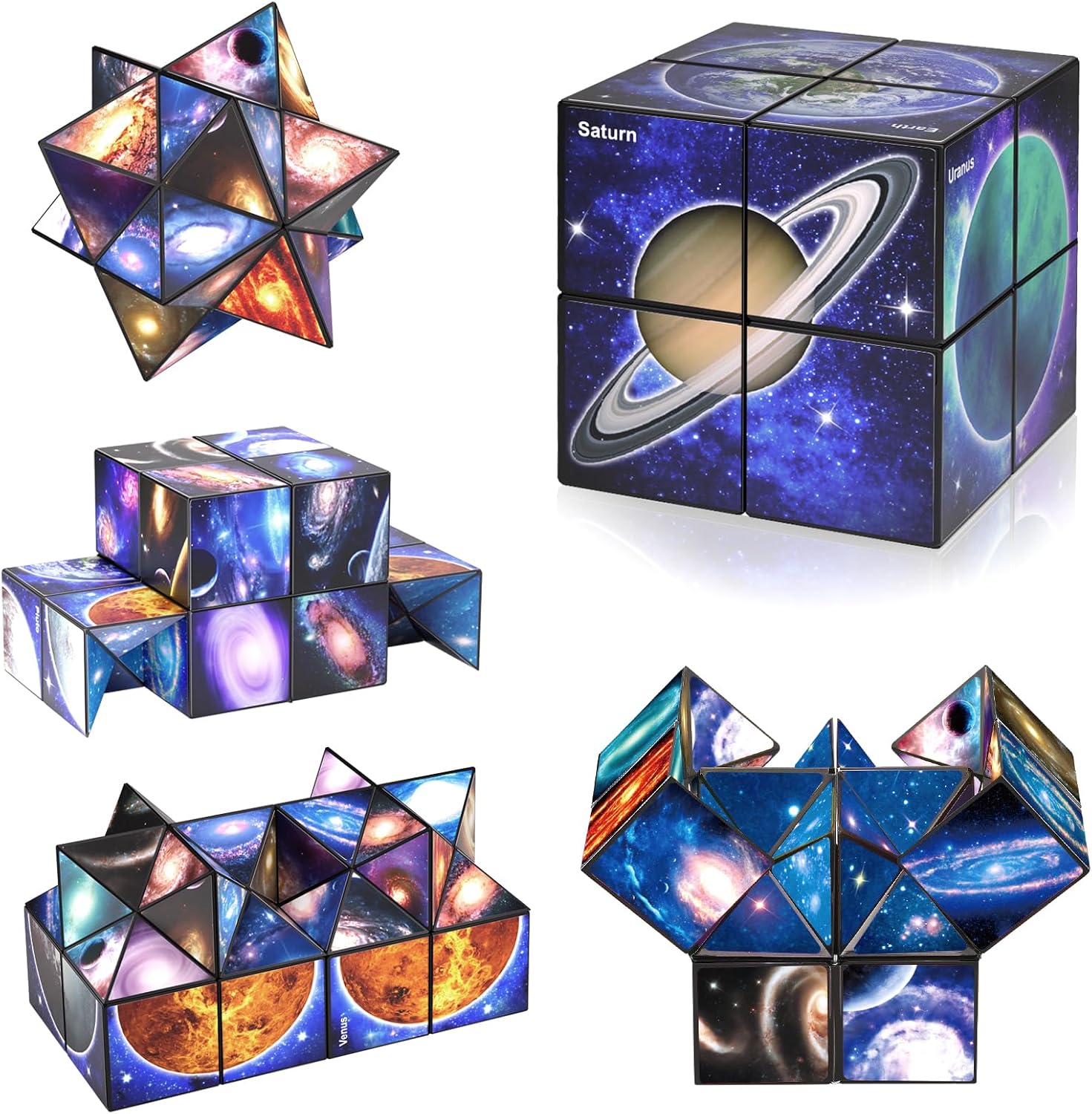 Euclidean Cube Star Cube Rubiks Cube Set Transformation Cube Magic Puzzle Cube for Kids and Adults Galaxy Cube