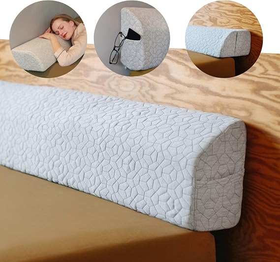 FeelAtHome Bed Gap Filler | Bed Wedge Pillow for Headboard to Close The Gap 0-8 Between Headboard and Mattress King