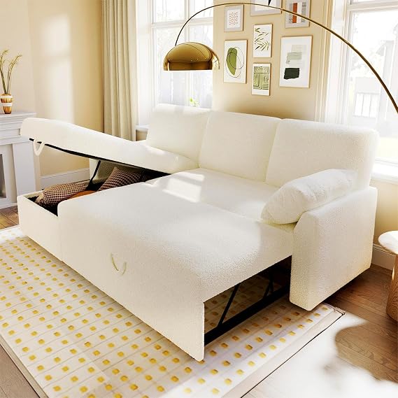 VanAcc Sofa Bed, Sleeper Sofa with Storage, Convertible Sofa,Pull Out Couch