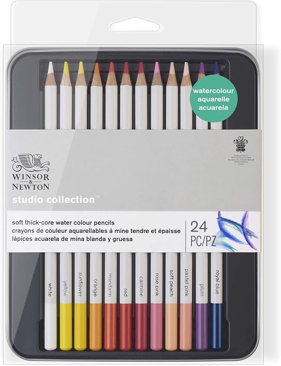 Winsor & Newton Studio Collection, Watercolor Pencils, Set of 24