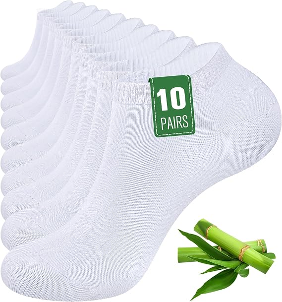 SockWaddles 10/20 Pairs Bamboo Trainer Socks for Mens Womens and Ladies, Low Cut Ankle Seamless Socks, Moisture-Wicking Short Athletic Socks for Sports, Running, Gym, Casual