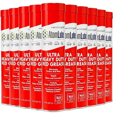 AtomLube Ultra Heavy Duty Red Grease, 10-Pack of 14 oz Tubes