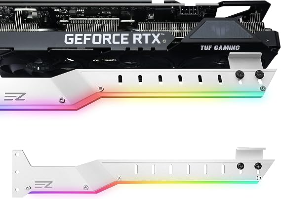 EZDIY-FAB 309EZ ARGB GPU Holder Brace, Graphics Card Support Bracket, White