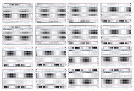 MCIGICM 16pcs Breadboard 400 Tie Point Solderless Prototype PCB Board | Kit Protoboard MB-102 for Arduino DIY Electronics Kit