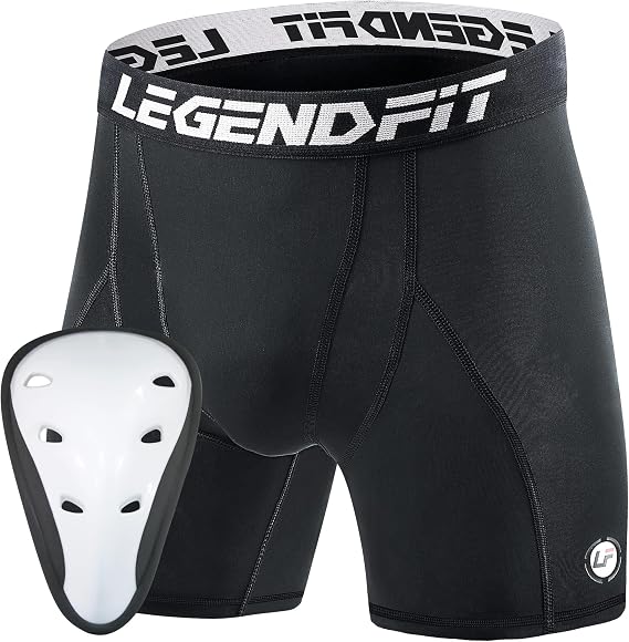 Youth Boys Baseball Compression Shorts with Athletic Cup