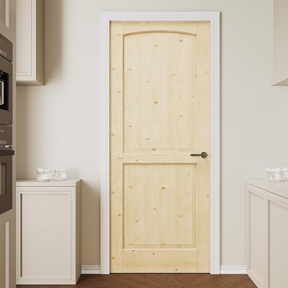 32x80 Interior Door Slab,2-Panel Pine Wood Solid Core Doors,Bedroom Door