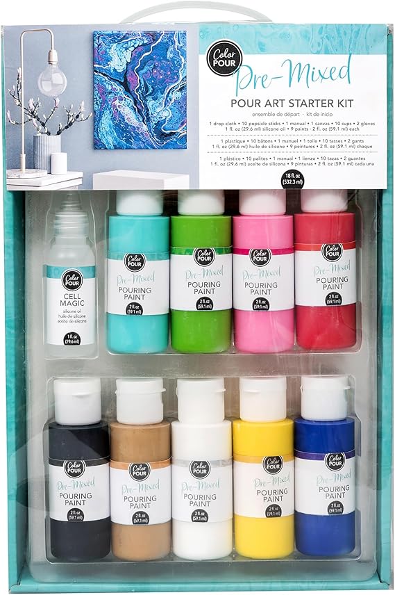 American Crafts Color Pour Pre-Mixed Pour Art Starter Kit
