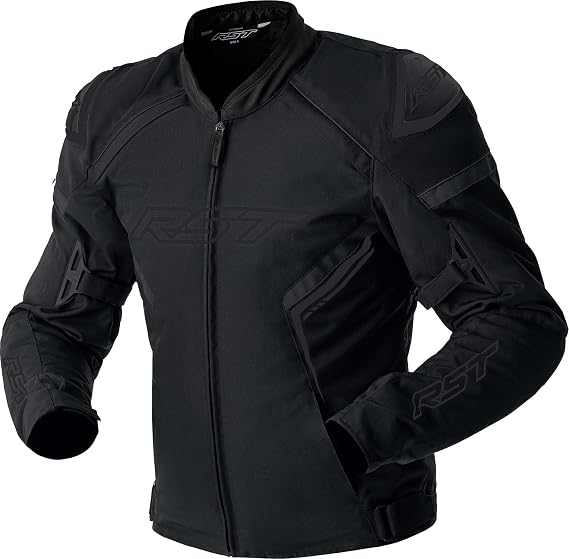 RST S1 D3O TEXTILE Motorcycle Jacket Reinforced Construction, CE Certified Armor, Road/Adventure Use (Black, X-Small)