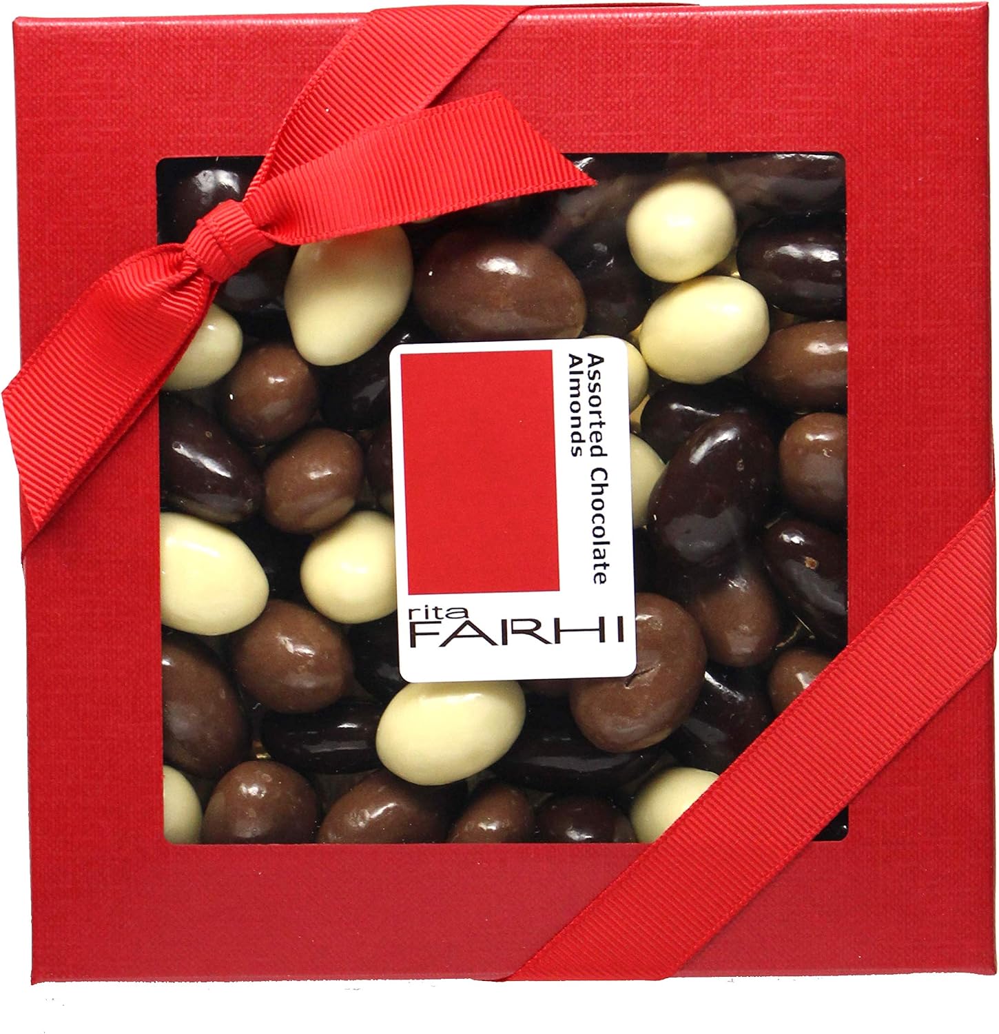 Rita Farhi Milk, Dark and White Chocolate Coated Almonds in a Luxury Gift Box 210 g - New Palm Oil Free Recipe
