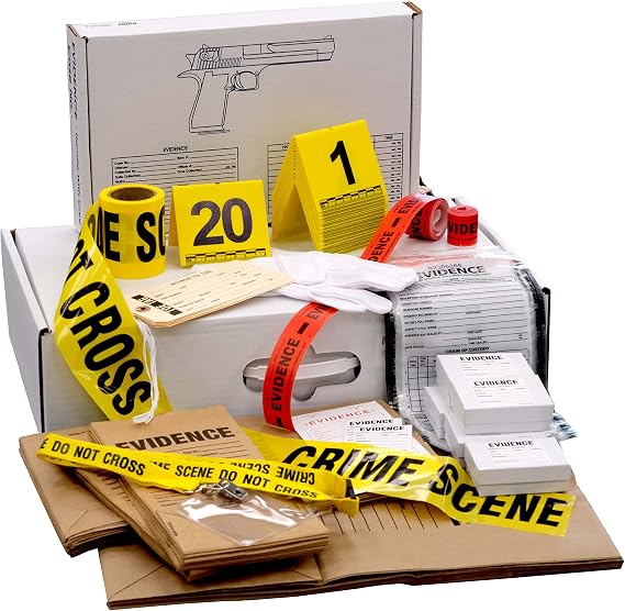 Forensic Supply Kit for Classrooms - CSI Evidence Collection Set with Evidence Bags & Markers - Crime Scene Investigation Kit for STEM Education - 25+ Student Classroom Pack - Hands-On Learning
