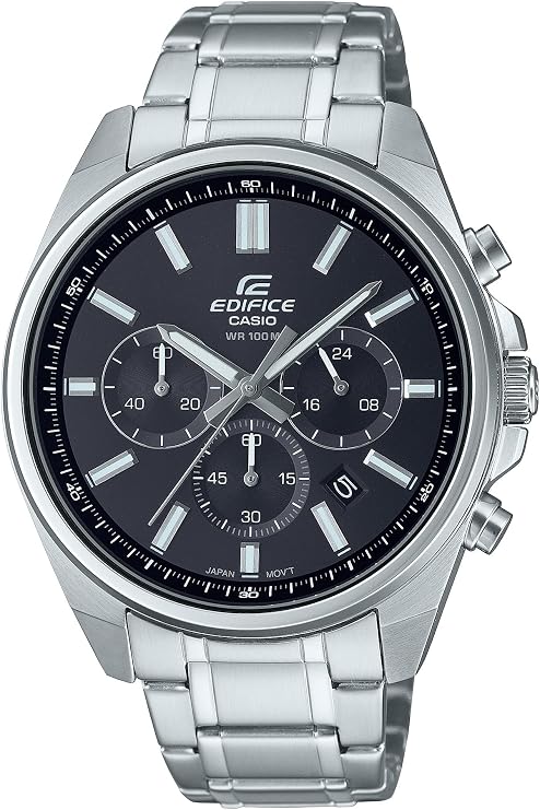 Casio Edifice Chronograph Date Watch EFV650D, Black, 41-46 mm, EFV-650D-1AVCR