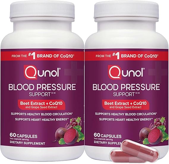 Qunol 3-in-1 Beet Roots Capsules with CoQ10, Blood Pressure Support, 120ct