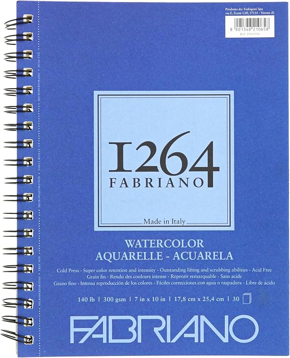 Fabriano 1264 Watercolor Pad, Bright White