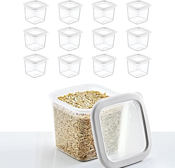 Smartware 12 Set Scale Square Storage Container White 740 ML