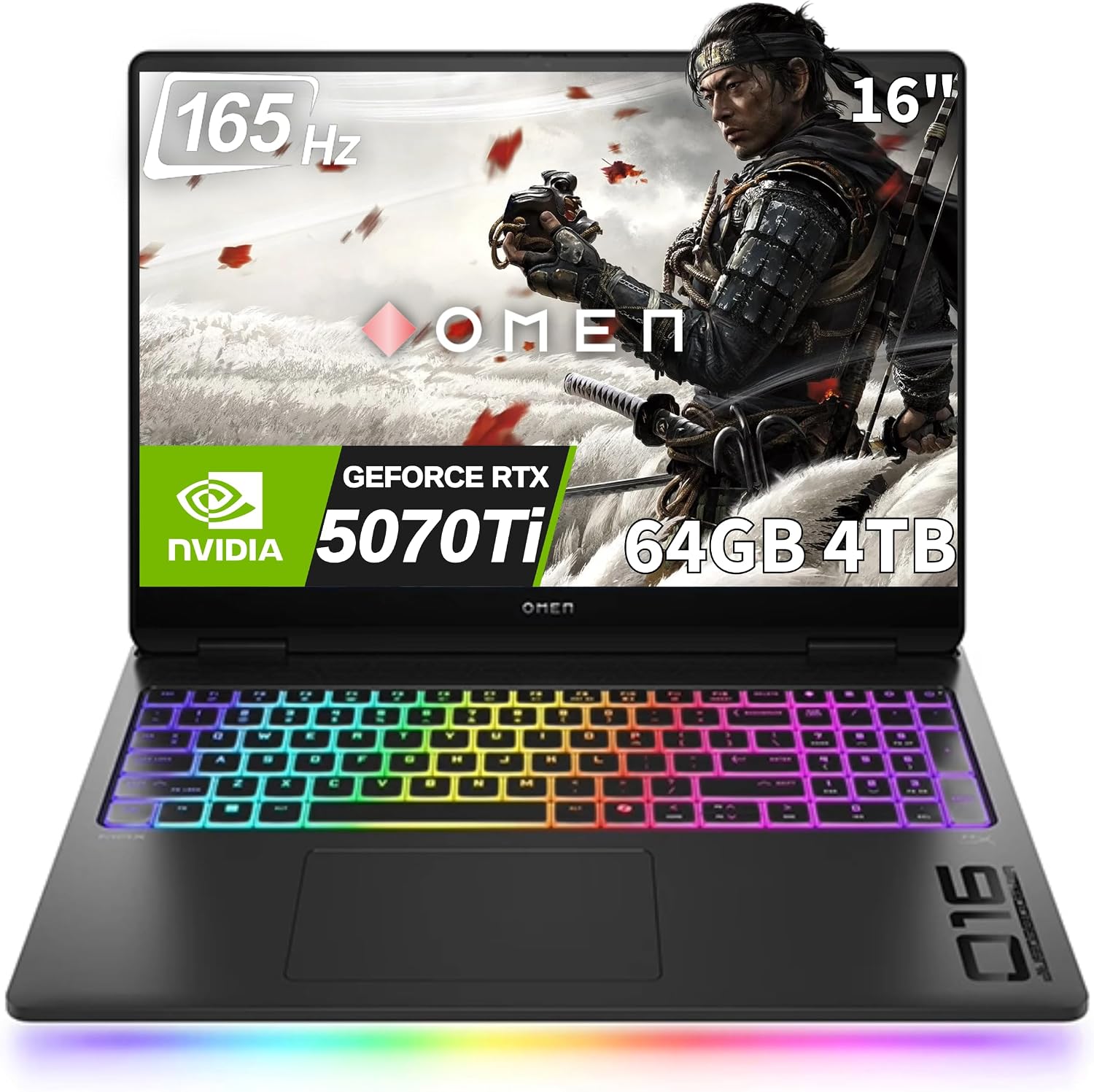 2025 HP OMEN MAX 16 AI Gaming Laptop 16 FHD 165Hz, NVIDIA RTX 5070 Ti 12GB > RTX 4080, Intel Core Ultra 7 255HX > i9-13900H, 64GB DDR5, 4TB SSD Copilot PC, RGB Backlit, Thunderbolt 4, Win 11