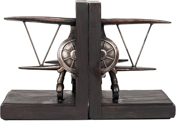 Roman Giftware Inc., Home Decor, Every Day Gifts, 7.75" H Airplane BOOKENDS,Religious, Inspirational, Durable (4x3x7)