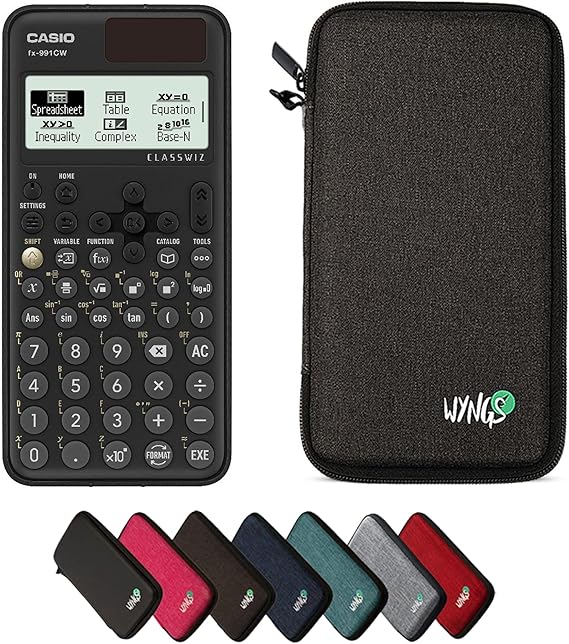 Casio fx-991CW including a WYNGS protective case in Dark Gray - Basic Set