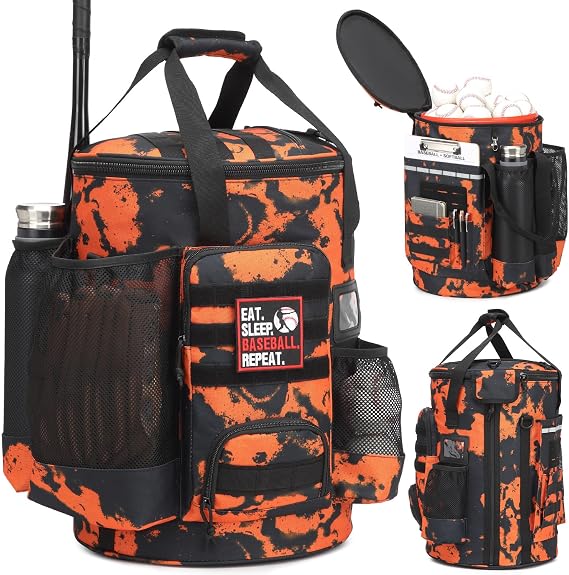 Baseball Bucket Bag, Softball Coaches Bags Fit 6 Gallon Buket