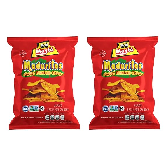 Mayte Maduritos || Sweet Plantain Chips || 3 oz / 85 g || (Pack 02) Always Crunchy