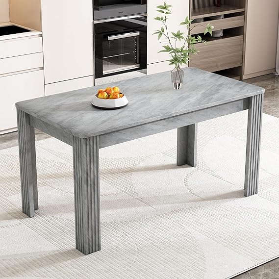 Merax Wooden Dining Table Rectangular Dining Room Tables Modern Kitchen Table for Living Room and Dining Room 116 L x 65 W x 75 H cm Grey