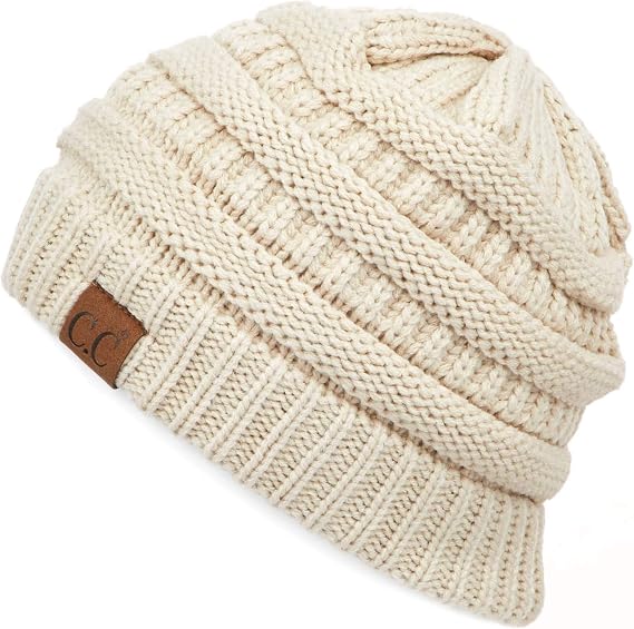 C.C Hatsandscarf Exclusives Unisex Soft Stretch Fuzzy Sherpa Lined Beanie Hat (HAT-25)