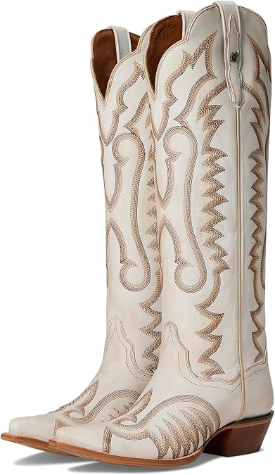 Dan Post Boots Womens Josie Embroidered Snip Toe Zippered Casual Boots Mid Calf Low Heel 1-2" - White