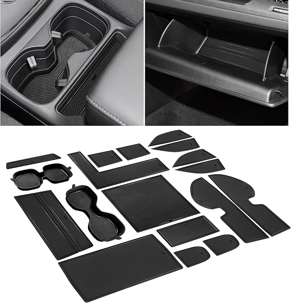 3D Cup Holder Insert Liners for Honda CRV Accessories 2023 2024 2025 2026 Center Console Door Pocket Slot Mats Non-Slip Anti Dust Pad Premium Custom Interior for Honda CR-V 18Pcs (Black Trim)