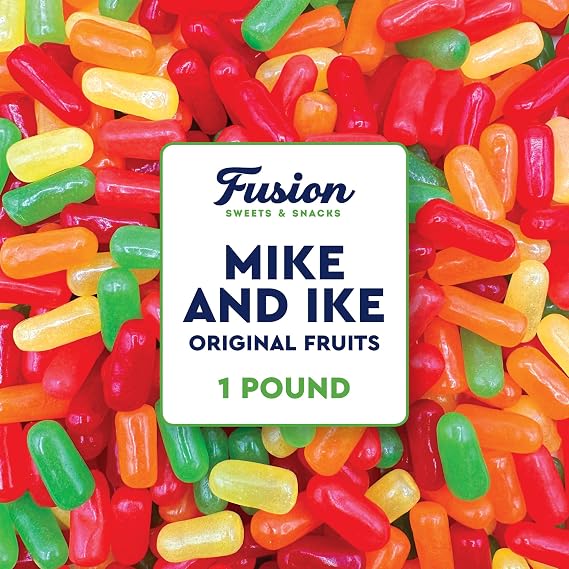Mike and Ike Candy Bulk, Original Fruit Flavored Variety, 1 Pound Bag