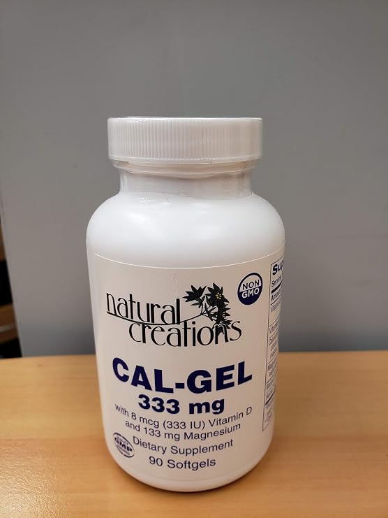 Cal Gel 333mg Calcium Supplement with Vitamin D3 and Magnesium, Capsules (3 Capsules = 1000mg Calcium)