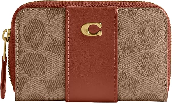 Coach, Women's, Essential Small Zip Around Card Case, Tan Caramel, One Size
