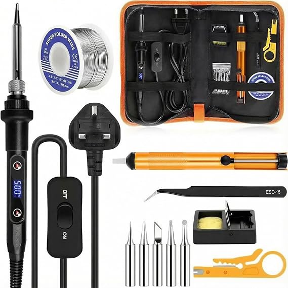 Small Soldering Iron Kit 80W - Adjustable Temperature Set