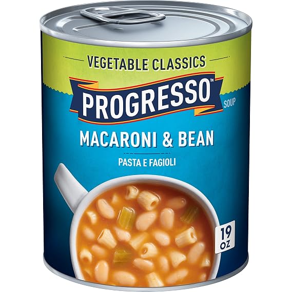 Progresso Vegetable Classics, Macaroni & Bean Canned Soup, 19 oz.