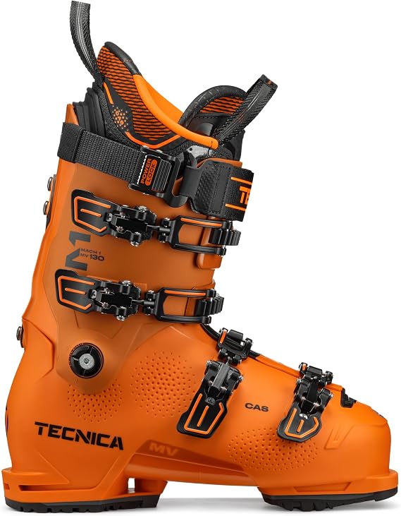 Tecnica Mach1 MV 130 Men's Ski Boots | GripWalk, 100mm Last, Mid Volume, Extra Stiff Flex, Moldable Shell, Heat Moldable Liner
