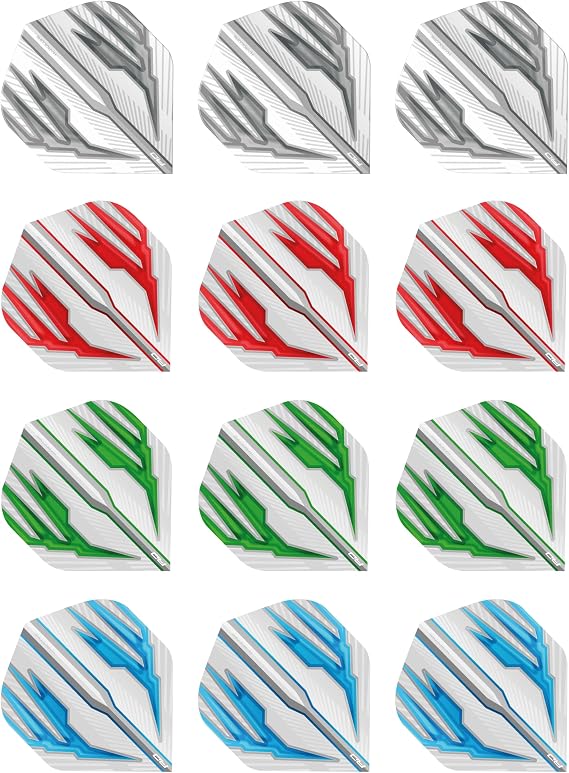 RED DRAGON Hardcore Selection Pack Light Wings Extra Thick Standard Dart Flights - 4 Sets Per Pack (12 Dart Flights in Total)