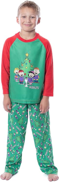 Peanuts Boys' Christmas Holiday Season Sing Along Sleep Pajama Set