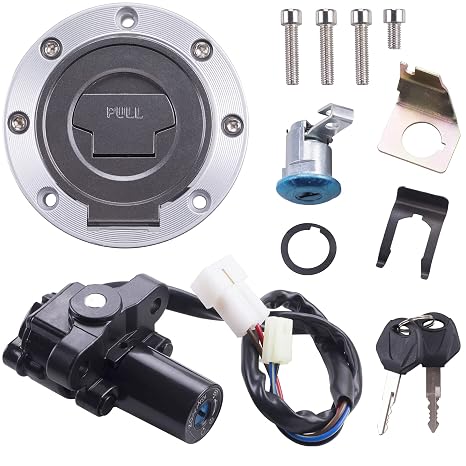 Ignition Switch Gas Cap Cover Seat Lock Key Set for Yamaha YZF R1 R6 1992-2012