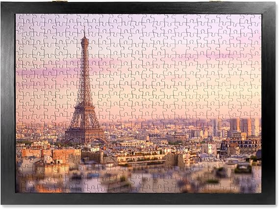 ALL4JIG Premium Wooden Puzzle Picture Frame with 4-Puzzle Storage Capacity for 1000 Piece Puzzles, Tool-Free Easy Assemble Display, Non-Glue Mounting Kit & Hanging Hardware Included (29" x 25")