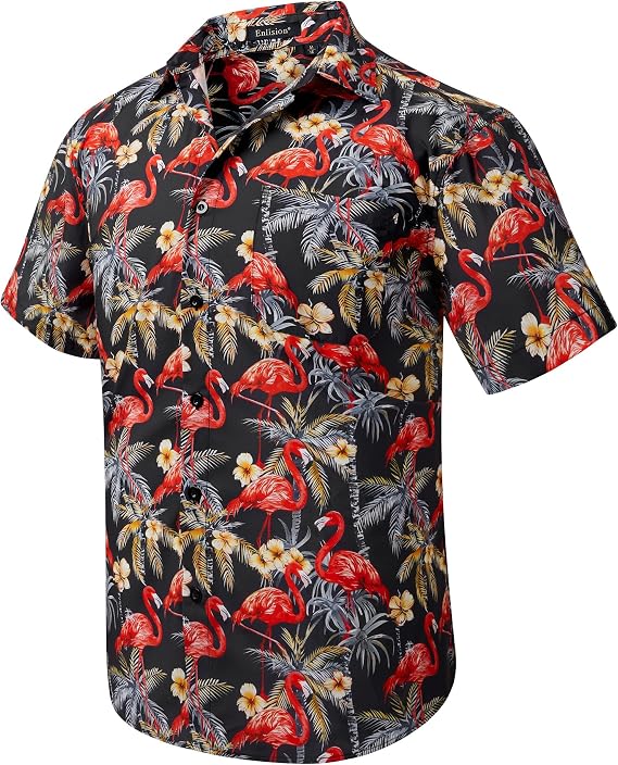 Men's Hawaiian Shirts Short Sleeve Casual Floral Button Down Tropical Shirt Summer Holiday Beach Aloha Hawaii Shirt