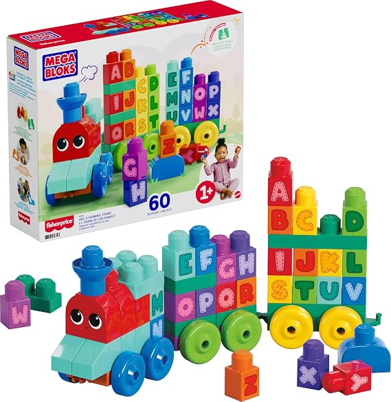 MEGA BLOKS First Builders ABC Learning Train Toddler Blocks Toy