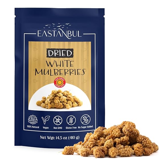 Eastanbul Mulberry, Dried Mulberries, Sun Dried White, Natural, 14.5oz